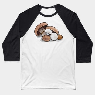 Mushroom cartoon illustration Baseball T-Shirt